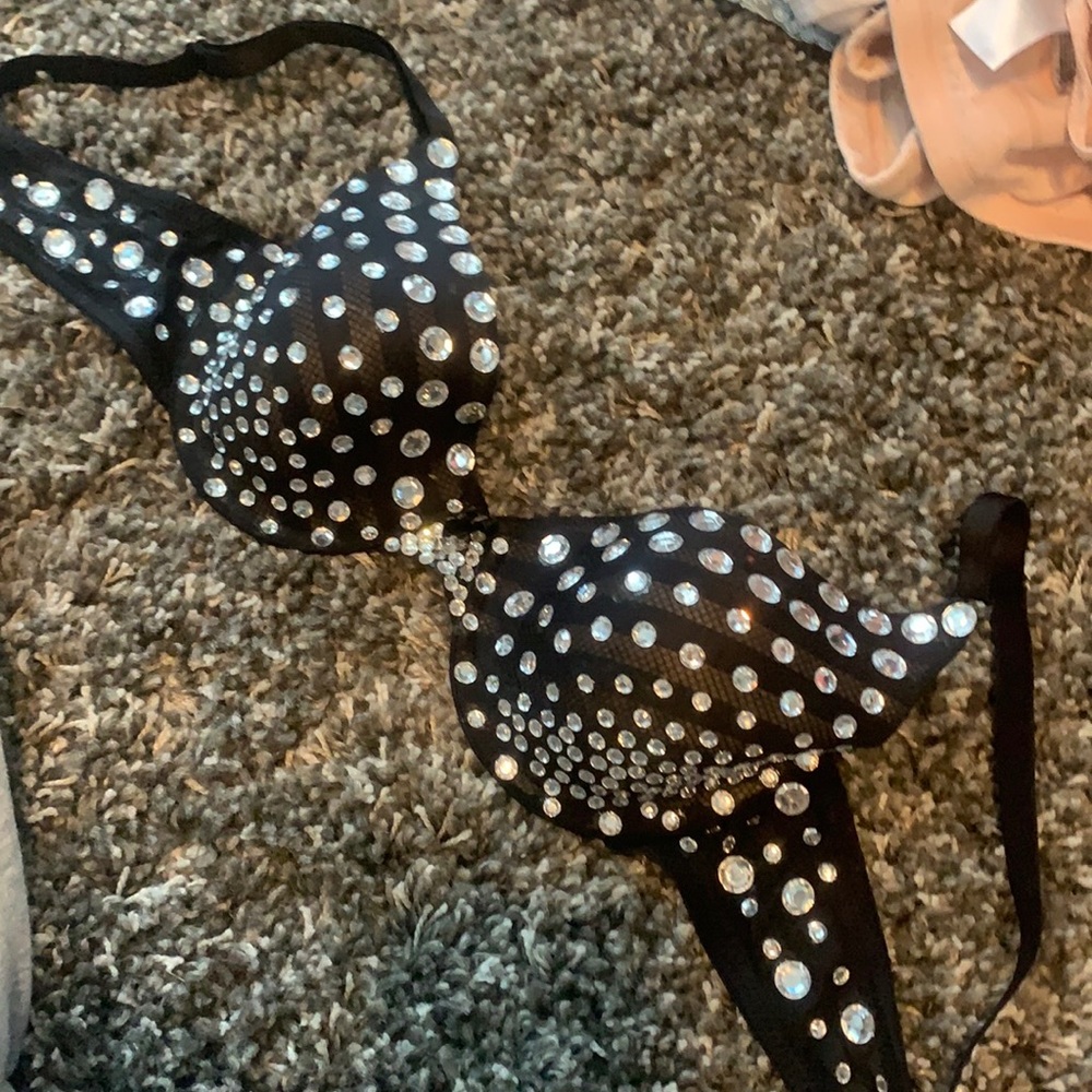 black sparkles bra